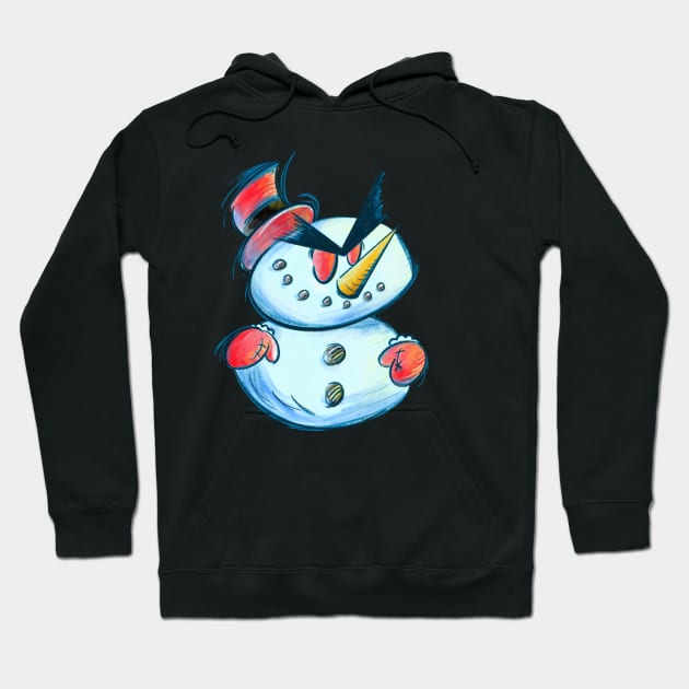 Angry Chib Snowman Hoodie by Florentino